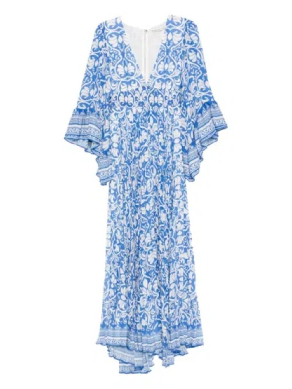 NWT Alice + Olivia Selene Pleated Maxi Dress Soiree True Blue Floral Size 8 $895 - Picture 11 of 13